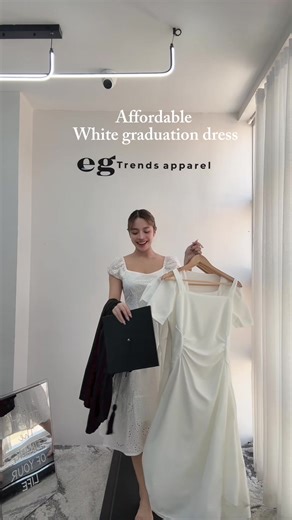 For students looking for an affordable graduation dress, here’s my recommendation! 🎓✨ #graduationdress #graduationstudentoutfit #whitedress