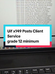 Uif Jobs x149 👉 www.mycareers.co.za #jobsearch #viral #jobs #uif | Job sharing database