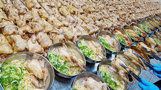 1000 bowls sold per day! Amazing Korean Chicken Noodle Master - korean street food | Food Processing