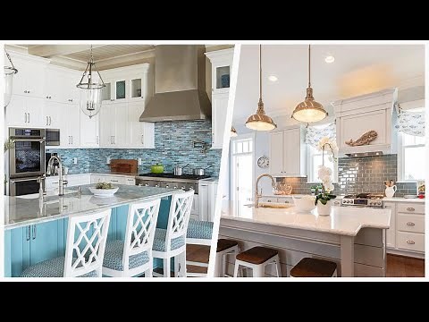 75 Beautiful Coastal Kitchen With Blue Backsplash Design Ideas #542 🔥