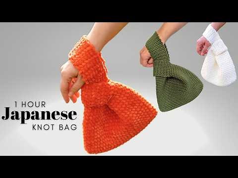 1 HOUR Japanese KNOT BAG Crochet Tutorial | How To Crochet