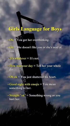 Girls langauge for boys.... | Relation & Love Fact