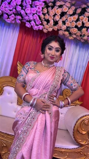 Priyasmita official🌈❤️🐾 on Instagram: "Exclusive handwork bluse and worked saree from @designer_snehashis859"