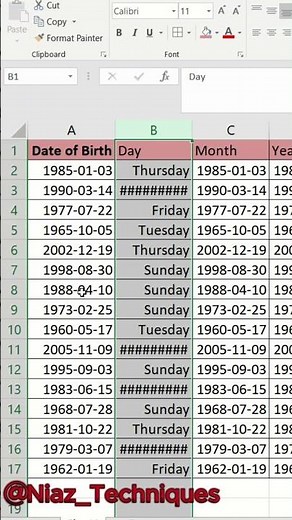 Learn to Split Day, Month, and Year from Dates in Excel | Separate Day, Month, and Year from Dates