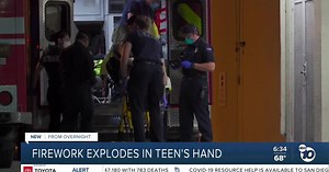 Teen hurt after firework explodes in his hand