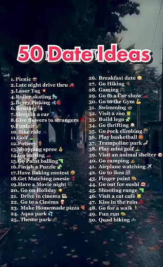 50 date ideas ❤️ #dateideas #50dates #love #viral #fyp #couplegoals #loveyou