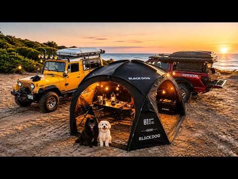 48 Hours Camping On A Peaceful Beach With Two Dogs (2-Truck Setup)
