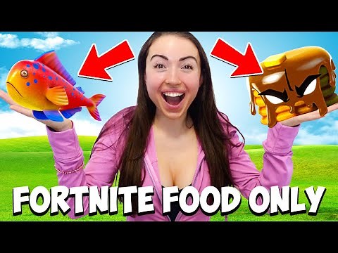 Eating ONLY *NEW* Fortnite Food for 24 HOURS! (Challenge)