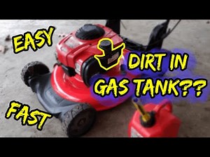 How to clean the dirt out of a lawn mower gas tank WITHOUT removing it!