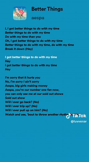 Full Lyrics Better Things - aespa