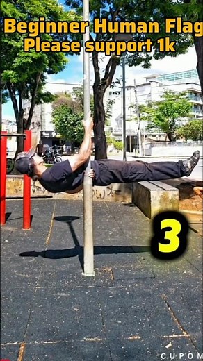 Beginner Human Flag Calisthenics workout #calisthenics 📈💯