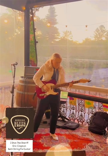 2.3K views · 90 reactions | Thanks to family, friends & everyone who came out to support the venues and artists at the Bendigo Blues & Roots weekend! Your energy made it special Chillin’ out with a little ‘I Shot the Sheriff’ by Eric Clapton with a lovely balcony sunset❤️ #bendigobluesandroots #weekendvibes #SaturdayNight #ericclapton #ishotthesheriff #fendertelecaster #livemusic #bluesmusic #guitarcover #fender #sunset | Beth - String Fix Guitar | Facebook