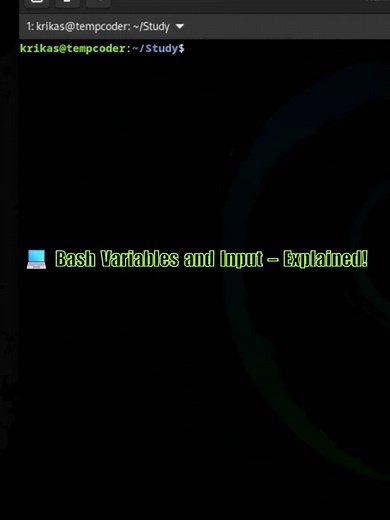 Bash Variables and Input – Learn Strings, Numbers & User Prompts 🧠 Ready to write smarter Bash scripts? In this tutorial, we dive into variables and input in Bash. Learn how to store and use string, integer, and floating-point values. We also cover read, read -p, and how to combine user input with logic and calculations. 🚀 What you’ll learn: How to declare and use Bash variables Difference between string and numeric values Prompting users with read How to calculate with input values 🎯 Perfect