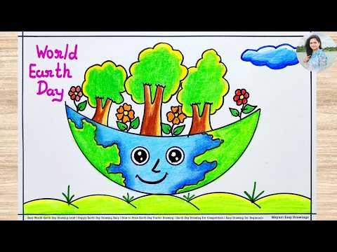 Easy Earth Day Drawing | Save Earth Drawing for Competition | Earth Day Poster Drawing on 22 April