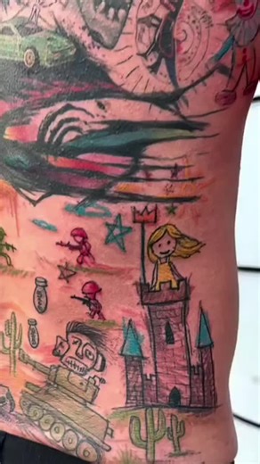 Stunning Color Back Tattoo by Supremedrone