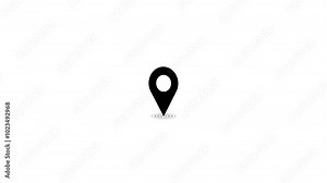GPS location pointer animated with radio wave, location map pointer with pin icon and location 4k animation
