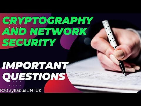 CNS Important Questions || Cryptography and Network Security | JNTUK R20 syllabus #important