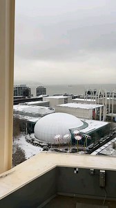 Snowy in Seattle! Elevator POV going ⬆️ to the top of the Space Needle. December 20, 2022 #snow #winter #seattle #spaceneedle #december #view #city | Space Needle