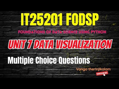 UNIT 7 Data Visualization Multiple Choice Questions |Python Visualization MCQs #DataExploration