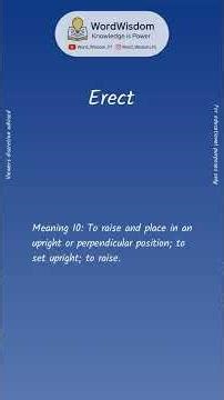 What does "Erect" mean? | English vocabulary shorts | #erect #wordwisdom