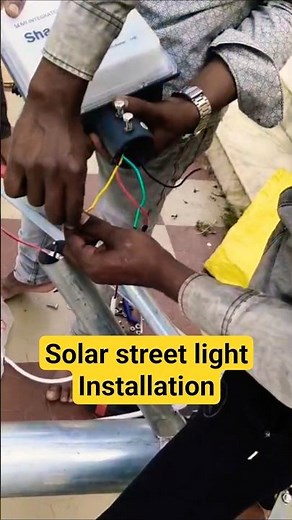 Solar street light installation #solar #streetlight #solarconverter