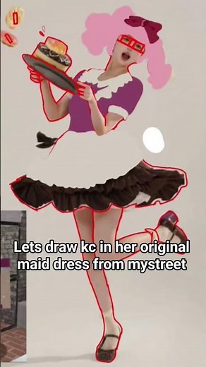 drawing kc from Aphmau in her maid dress from mystreet #minecraft #mystreet #aphmau #kawwaichan