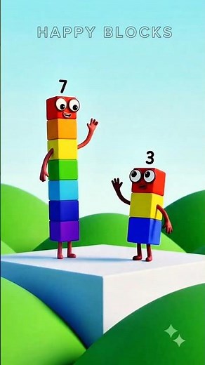 7 + 3 = 10! 🧮✨ Fun Number Blocks Math Adventure! | Kids Learning #Shorts