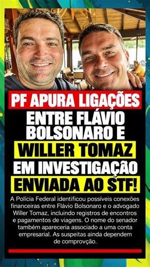 FLÁVIO BOLSONARO E WILLER TOMAZ: PF INVESTIGA SUSPEITAS DE LAVAGEM DE DINHEIRO!