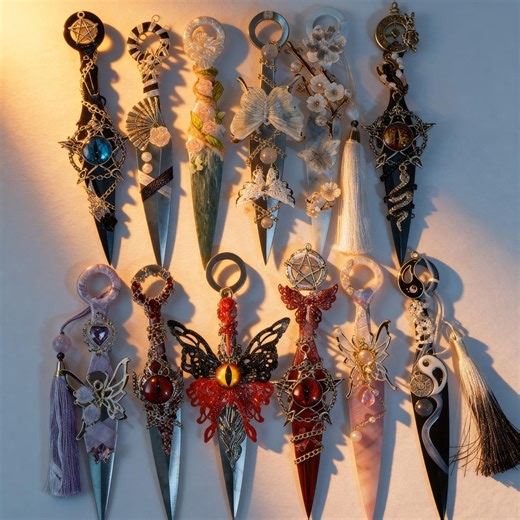 Handmade Gothic Kunai Dagger, Vintage Crystal Knife Pendant, Witchcore Altar Decor, DIY Jewelry Charm, Fantasy Aesthetic Gift - Etsy