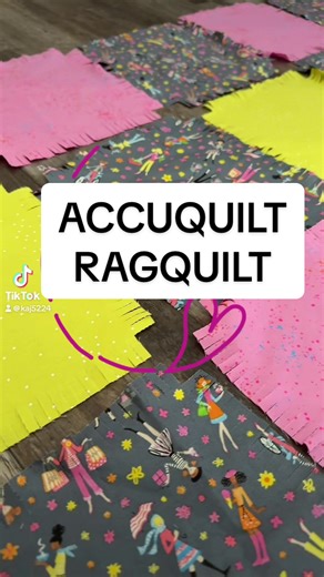 How cute is this #ragquilt I’m working on! I think I want it to be bigger, so I’ll have to order more of the gray fabric. I used my @AccuQuilt Go! Big with my 8.5 inch rag quilt die to cut all of this out! So easy! #accuquilt #quilting #sewing #sewingtiktok