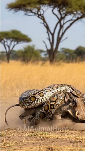 Python vs Wild Boar – Savage Nature Moment! 🐍🔥 #Shorts