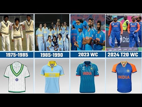 Indian Cricket Jersey Evolution: From 1975 to 2024 | Iconic Designs and Team History