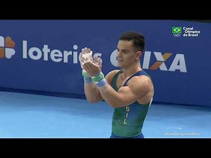 PAN DE GINÁSTICA ARTÍSTICA 2022 - Caio Souza se apresenta na barra fixa; Brasil é prata por equipe