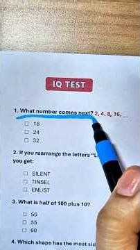 Quick IQ Test 🧠💡 Are you smart enough? 🤔