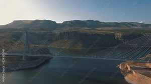 The Nissibi Euphrates Bridge is a cable-stayed bridge completed on May 21, 2015, spanning the Lake Ataturk Dam on the Euphrates River at the provincial border of Adiyaman – Sanliurfa.