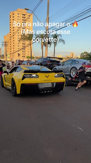Só pra não apagar o 🔥 #corvette #yellow #sound #insane