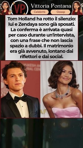 Tom Holland conferma: "Zendaya è mia moglie" — il matrimonio segreto è realtà