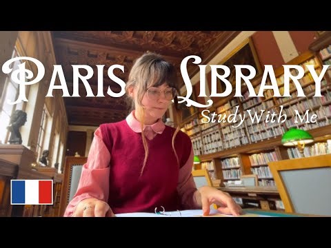 Paris Library Study With Me 📚✨Real time + Background noise 📖 No Music 🙅‍♀️