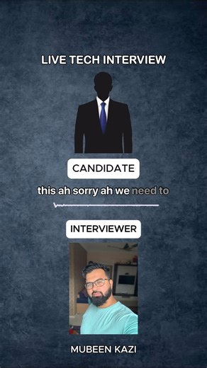 Mubeen Kazi on Instagram: "Live Tech Interview Part 1. Others in channel. Book your mock interview. Link in Bio #liveinterview #technicalinterview #interviewise #mockinterview"
