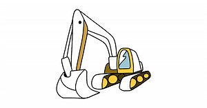 Dibujo de Tractor Excavadora para colorear para Imprime y en Línea