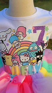 34 reactions · 5 comments | Hello Kitty and Friends tutu set Care bear tutu set Blippi tutu set #reels #1stbirthday #fashioninspo #partyideas | Pink Toes & Hair Bows | Facebook