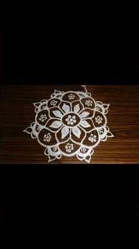 #Simple Round Flower Kolam | Easy White Powder Rangoli | Daily Home Entrance Muggulu