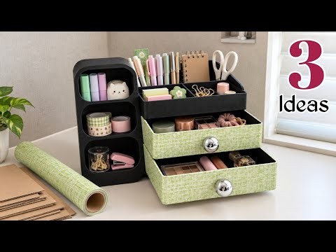3 CREATIVE Cardboard Transforming ideas ♻️| DIY Cardboard Organizer 😲