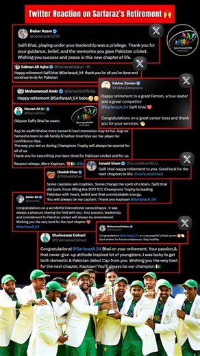 😍🙌 Twitter Reaction on Sarfaraz Ahmed's Retirement ❤️️