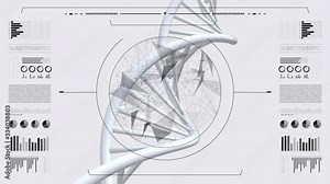 DNA structure 3D animation for medical research and biology genetic laboratory study. Stock Video