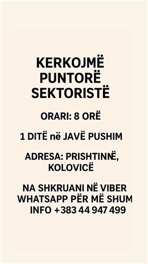 Hira on Instagram: "Kerkojme puntore Per me shum info na shkruani ne numrin e telit +38344947499"
