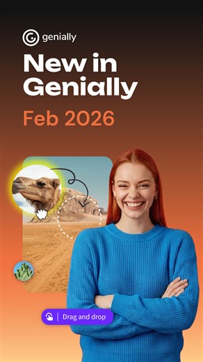 We're coming to you with amazing news: Genially’s new features are here 🎉 Discover the latest features to create even more interactive experiences: 🫶 Drag and drop 🫶 AI widgets 🫶 Progress bar 🫶 Multi-page timers 🫶 Genially AI and more! Which are you most excited for?? We want to know!