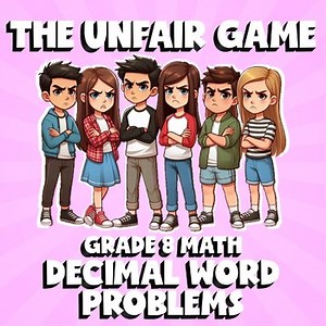 Decimal Word Problems THE UNFAIR GAME - No Prep Grade 8 Math Review