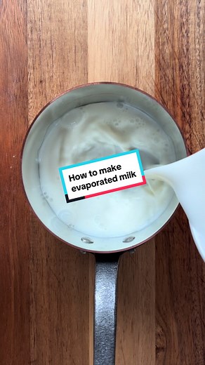 Here is how to easily make evaporated milk #bakingtok #bakingtips #learntobake #evaporatedmilk #holidaybaking #milk