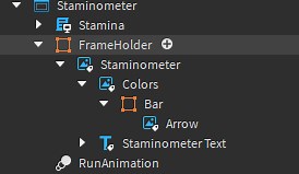 How do I stop the arrow in stamina ui from shrinking when stamina goes down?
